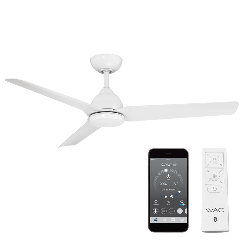 54" Mocha 3 - Blade Outdoor/Indoor Smart Propeller Ceiling Fan with Remote Control Included, Works With Google Assistant, Amazon Alexa, Samsung Smart Things