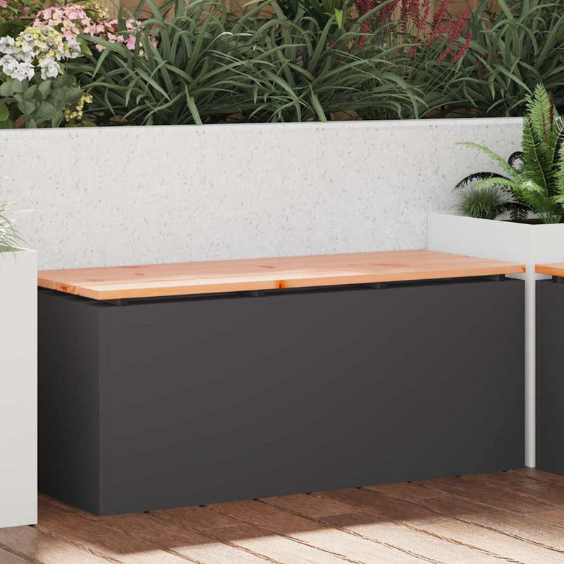 Outdoor Bench, 43cm H x 100cm W x 40cm D, Black