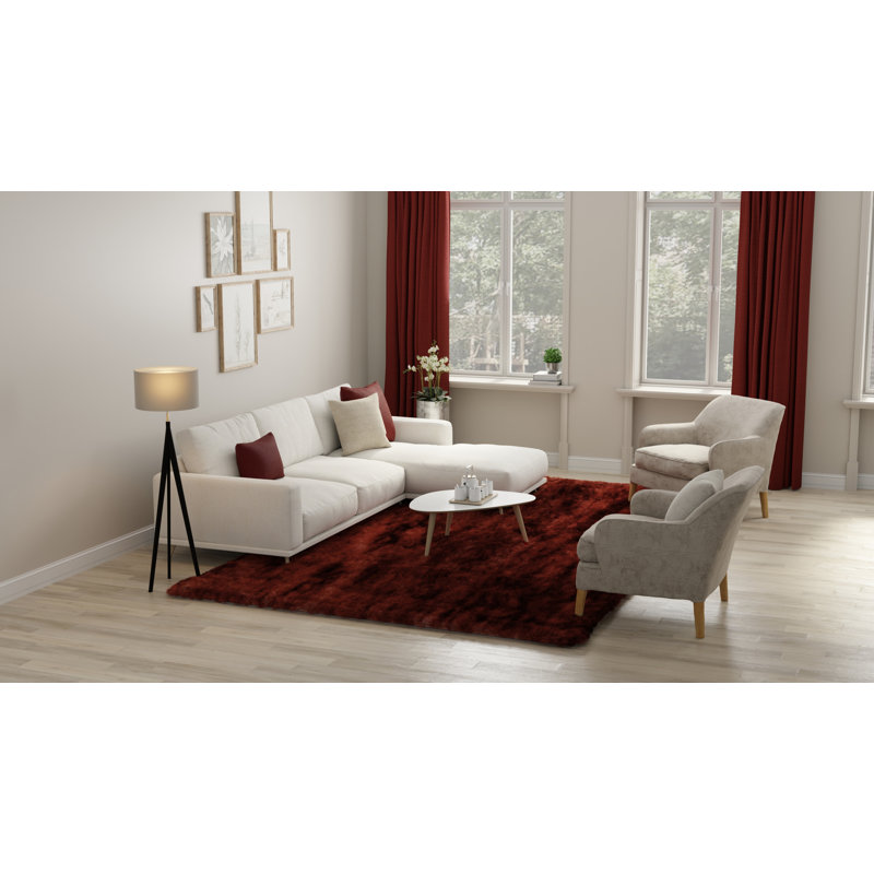 Freya Modern Solid, Red/Orange, Runner 2'6" x 6'