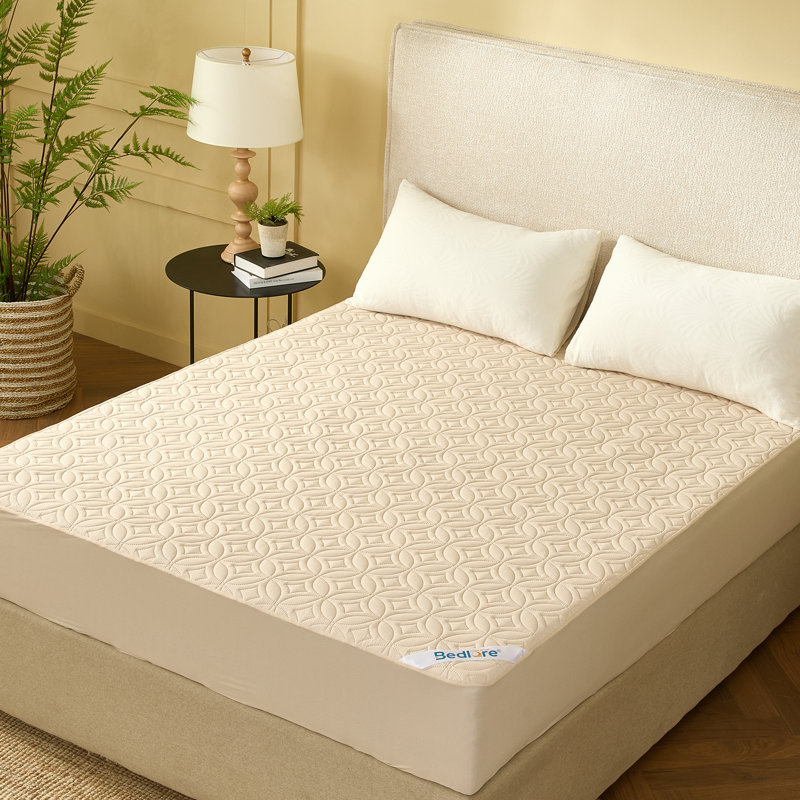 BEDLORE® Noiseless Waterproof Mattress Protector, Hypoallergenic Quilted Washable Mattress Cover, Breathable Mattress Pad with 15-40cm Deep Pocket
