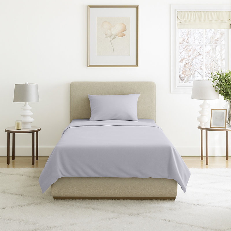 Series 1200 Brushed Microfiber Sheet Set - Wrinkle, Stain & Fade Resistant Bed Linens & Pillowcases, Silver