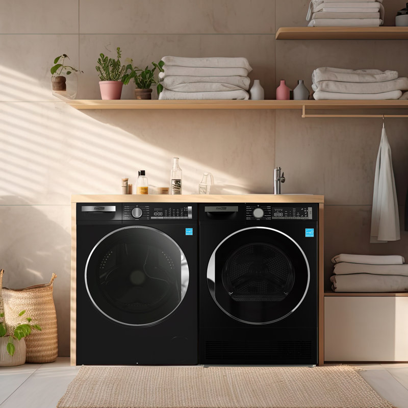 Conserv LUXURY Washer 2.2cf 110V+Condensing Dryer 4cf 220V 2 Year Warranty, Black