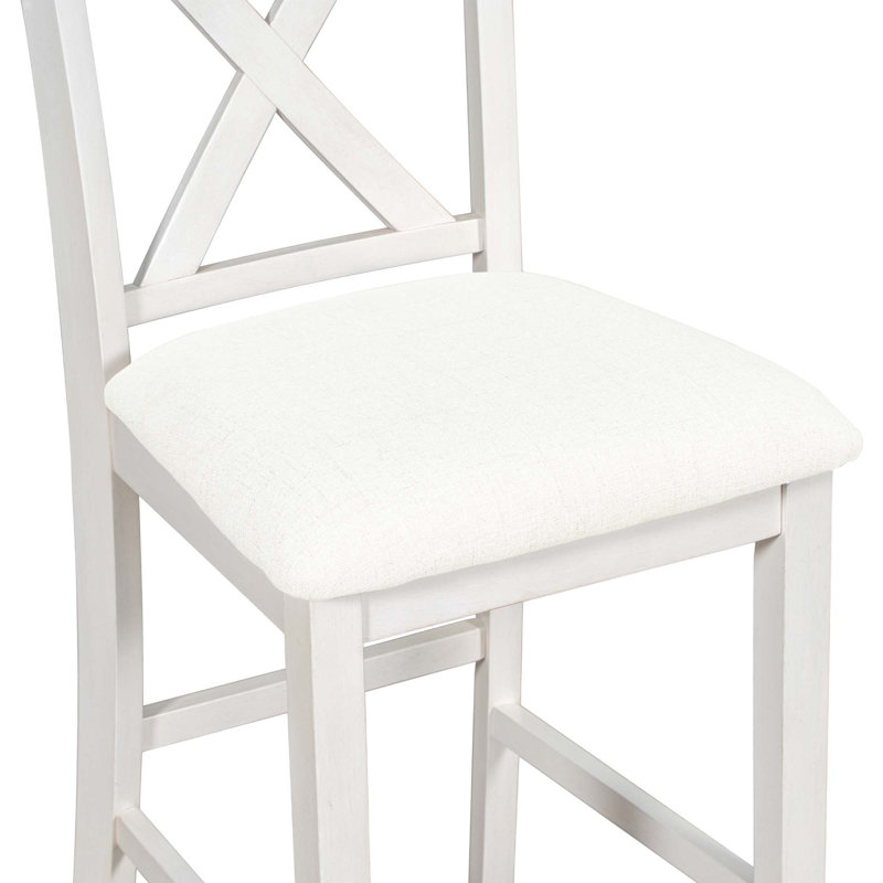 Ensemble de 5 tables de bar en bois à hauteur de comptoir avec 4 chaises, gris, Brun / blanc, Blanc