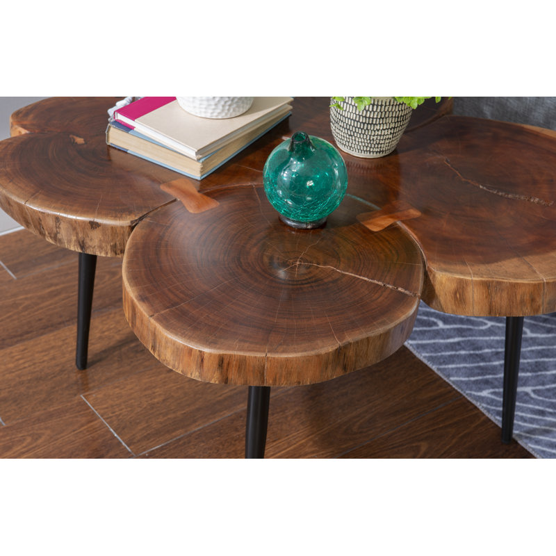Hein Solid Wood Top Coffee Table, 16" H x 25" W x 23" D