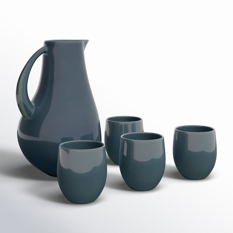 Borgen Goblet 5 Piece Pitcher Set, Adriatic