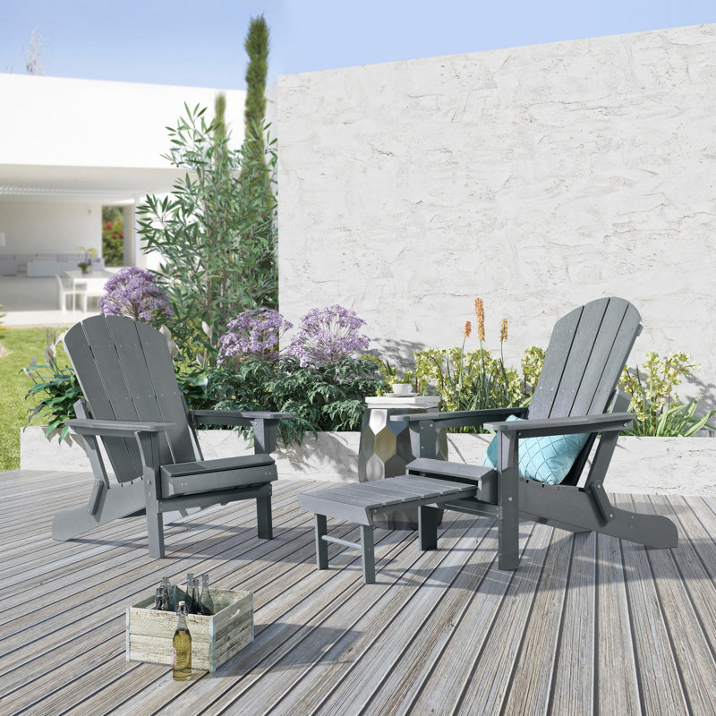 Chaise Adirondack pliante Hurley Morphew, Gris