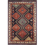 Kazak Hand Knotted Wool Oriental Area Rug in Navy