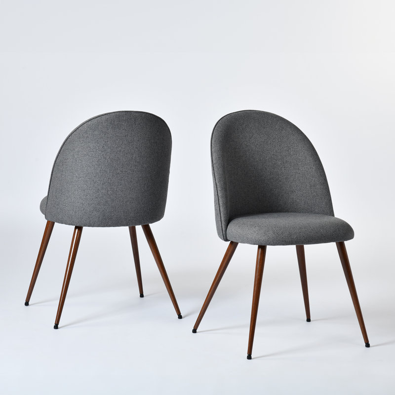 Chaises de salle à manger rembourrées H 33 "avec dossier solide en tissu Hudhaifa, ensemble de 2, pour salon, salle à manger, café
