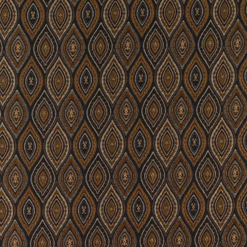 Brocart brodé, Brun / Gris