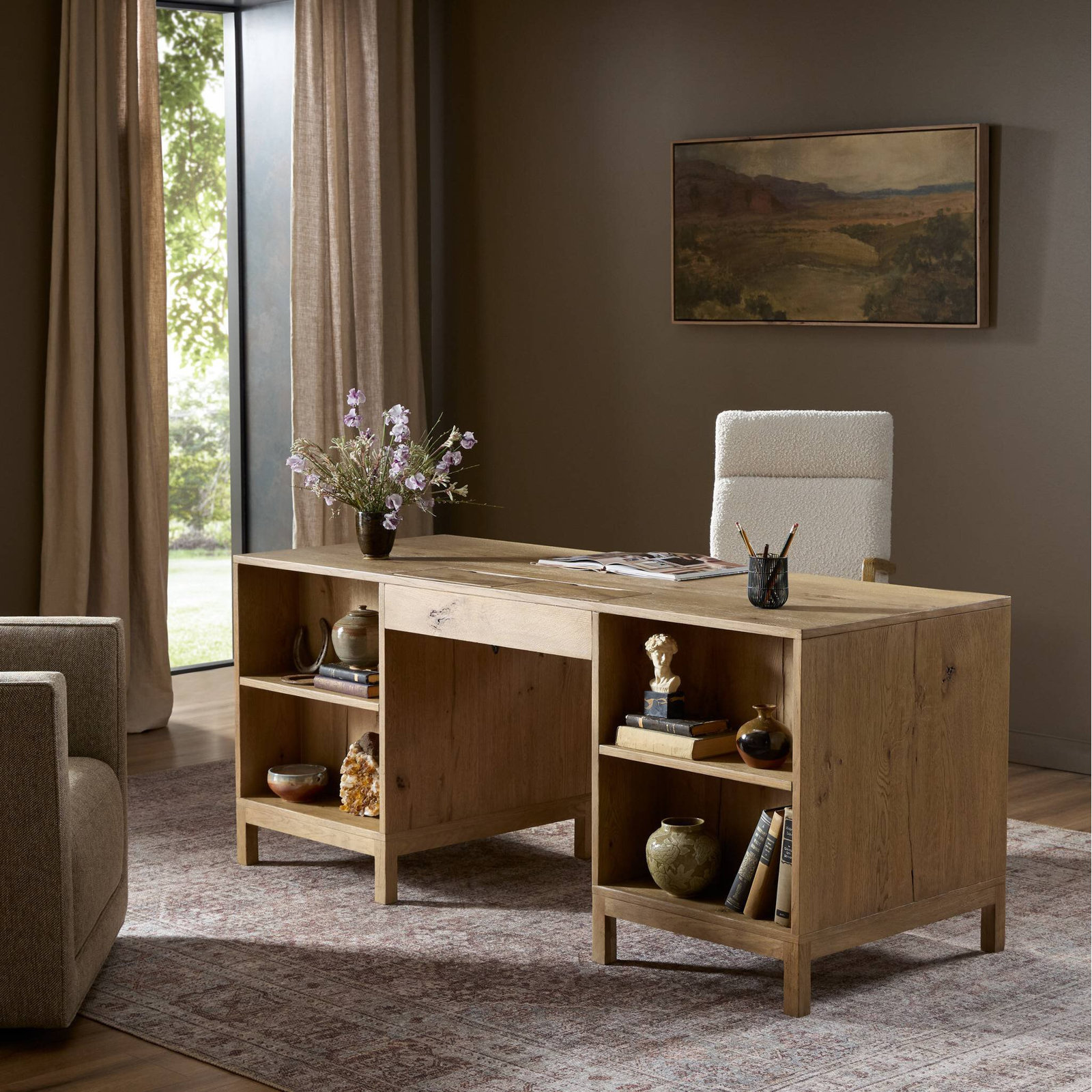 Stefano Executive Desk-Worn Oak