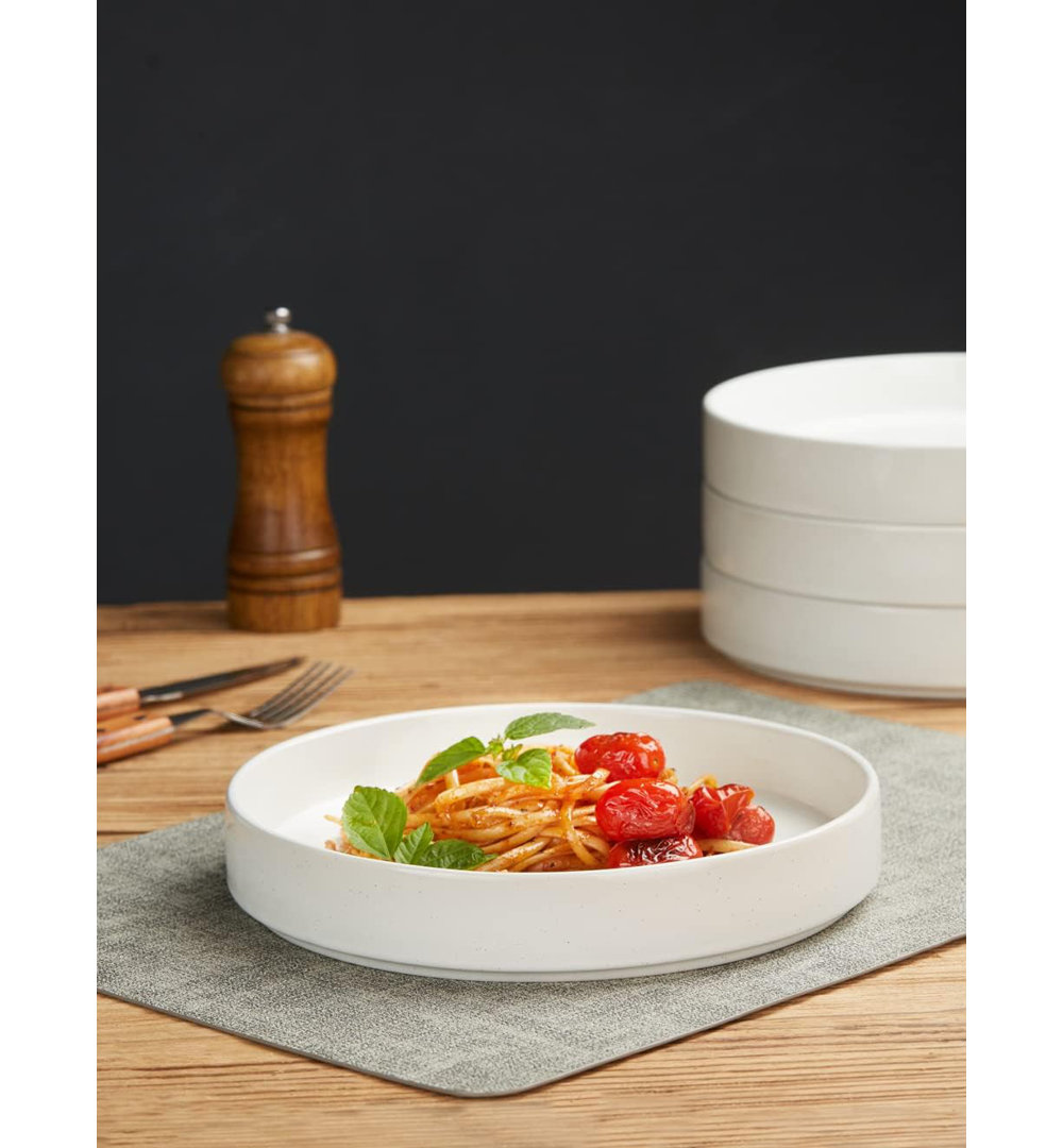 4-Piece Stoneware Pasta Bowl Set- Service For 4
