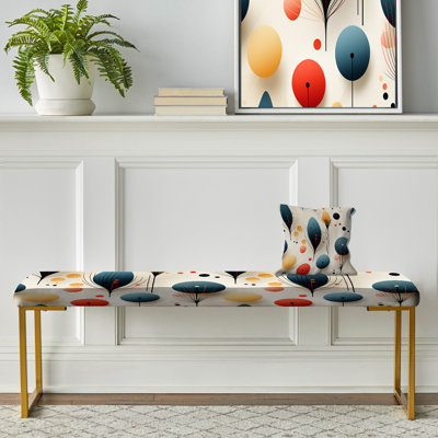 Modern Modern Multicolor Eclectic Garden - Banc rembourré éclectique doré