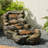 Arani Handcrafted Outdoor Weather Resistant Rock Fountain with Lights