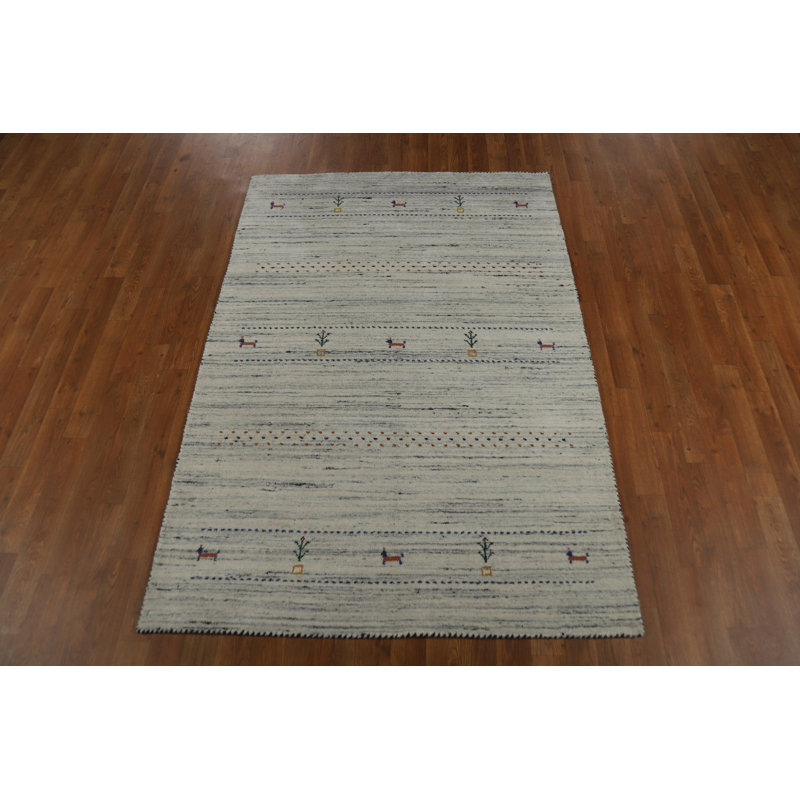 Handmade Gabbeh Style Indian Rug 4x6