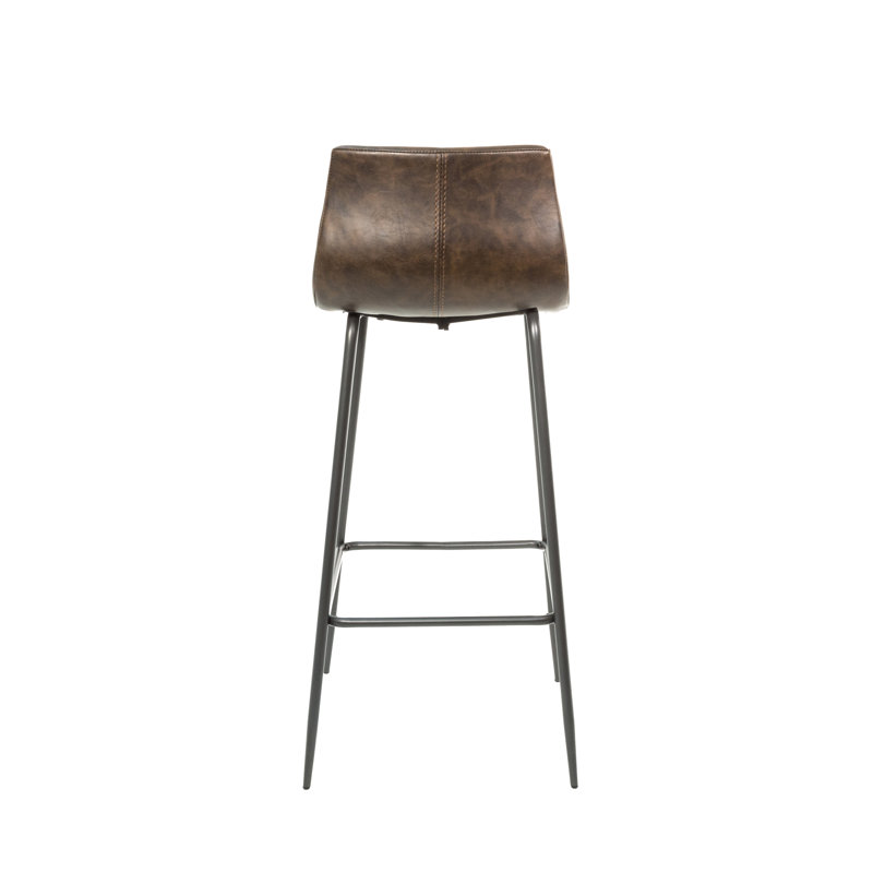 Encinas Upholstered Counter Stool with Metal Frame, Brown