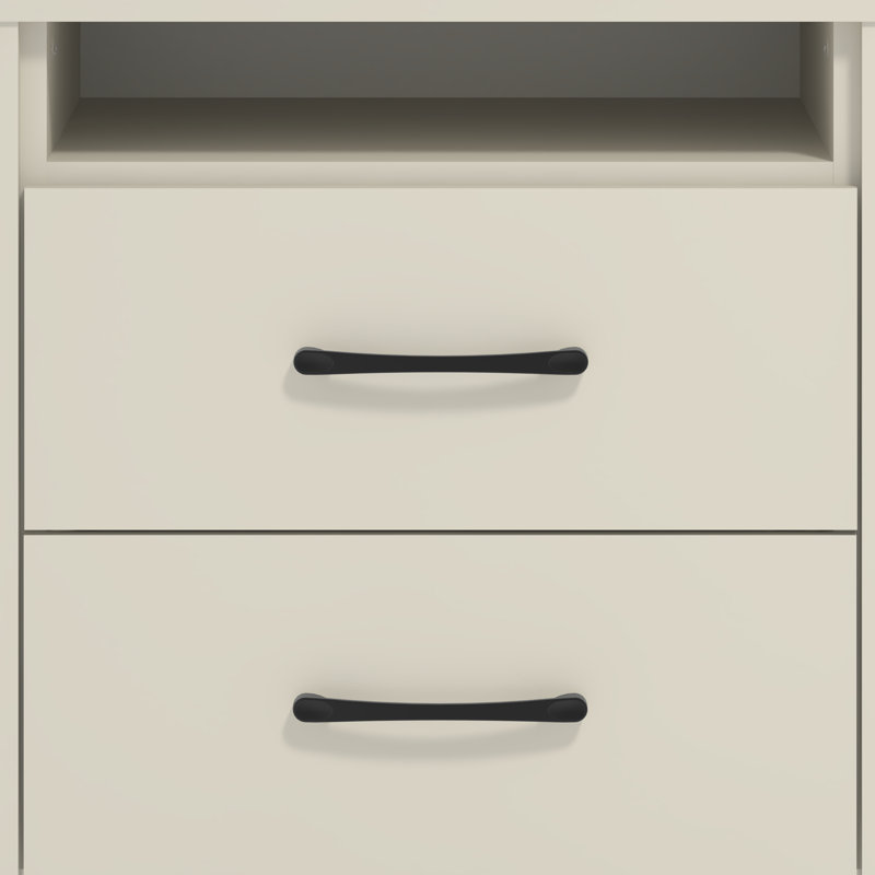Ensemble de 2 tables de chevet modernes à 2 tiroirs Chabot, Ivory