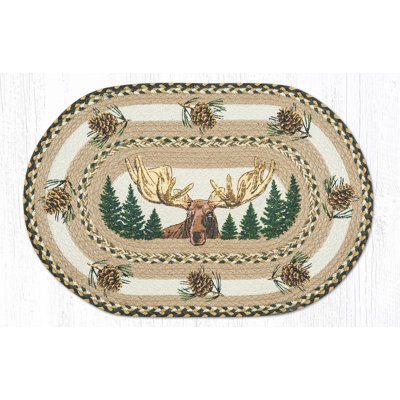  Tapis d'escalier ovale Bull H 30 po en jute rustique pour décoration de chalet et de chalet