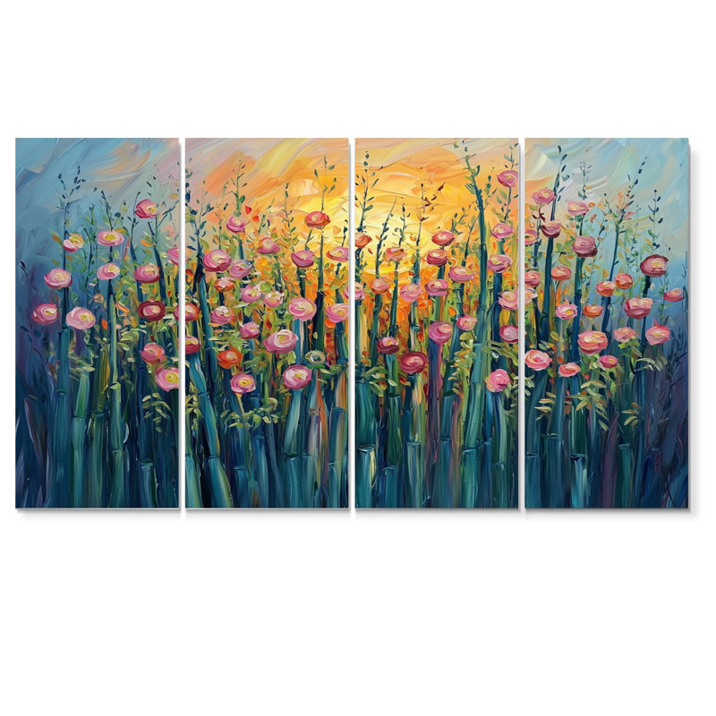 Hardin - bambou, art mural - ensemble d'art mural traditionnel, 4, H 28 po x l 48 po