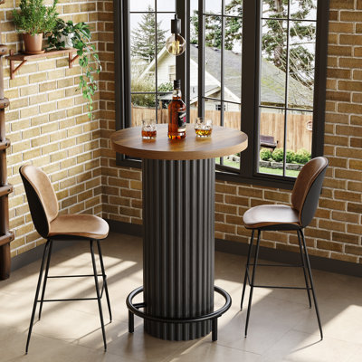 39.4" H Round Bar Table, Bistro Pub Table by Everly Quinn