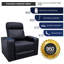 Sièges de cinéma Valencia Piacenza | Cuir fleur de qualité supérieure Nappa 9000, fauteuil inclinable électrique, appui-tête électrique, éclairage à DEL (rangée de 3 causeuses à droite, noir)-79623136