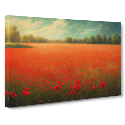 Radiant Poppies Flowers - Wrapped Canvas