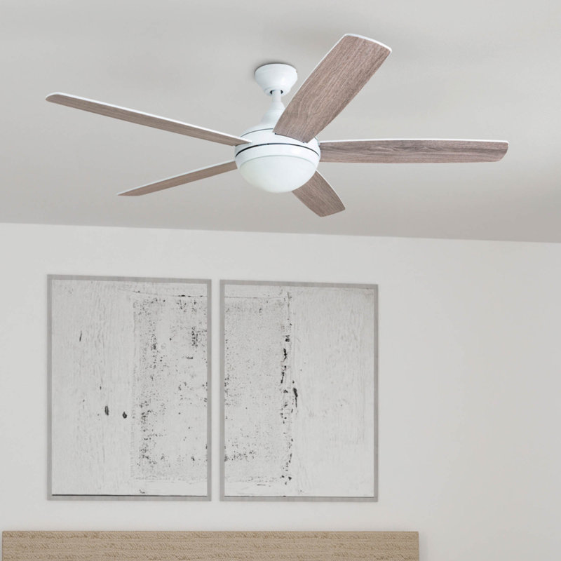 Ventilateur de plafond avec lumière DEL Ashby, Blanc