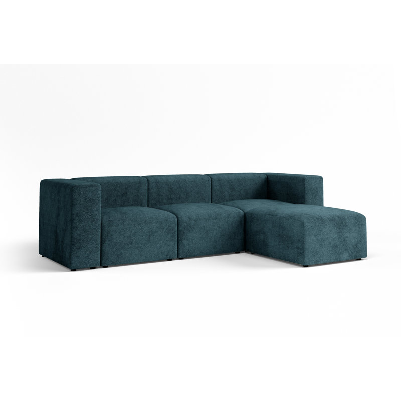 Adelfa 4 Seater Boucle Corner Sofa , Green Olive, Right Hand Facing