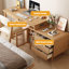 Bureau et commode multifonctionnels en L en bois massif avec commode-65808966