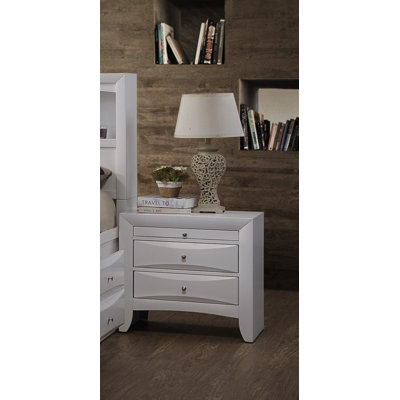 Table de chevet 3 tiroirs Elegant White