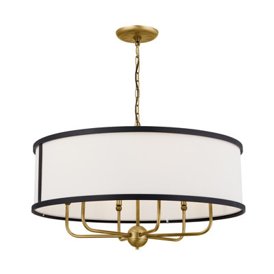 6 - Light Dimmable Drum Chandelier