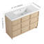 Meuble-lavabo autoportant 48 po avec lavabo en résine et 3 portes d'armoire à fermeture en douceur, contreplaqué-126233334