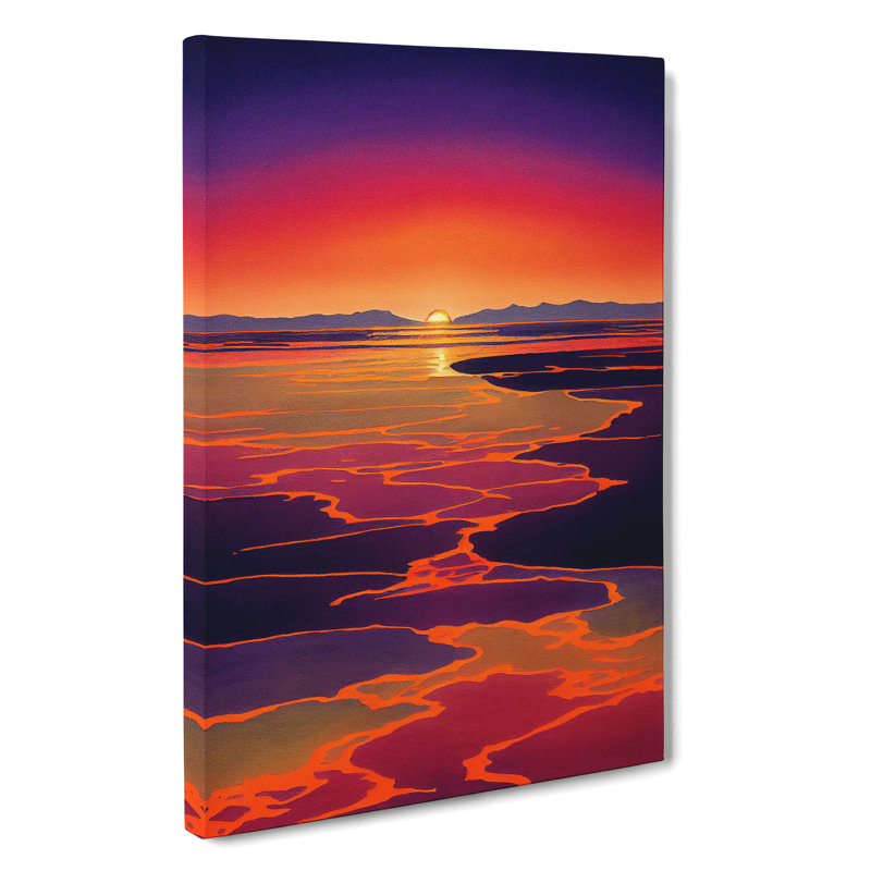 Unique Sunset - Wall Art, Wrapped Canvas, 50cm H x 35cm W x 3cm D, No Matte