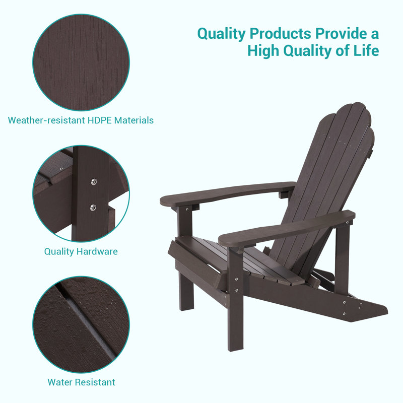 Chaise Adirondack en plastique Harb, Café