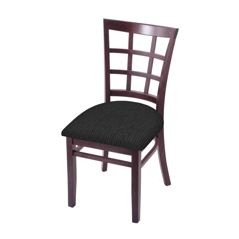 Chaise d'appoint à dossier échelle en bois massif, Cerisier foncé, Charbon graphique