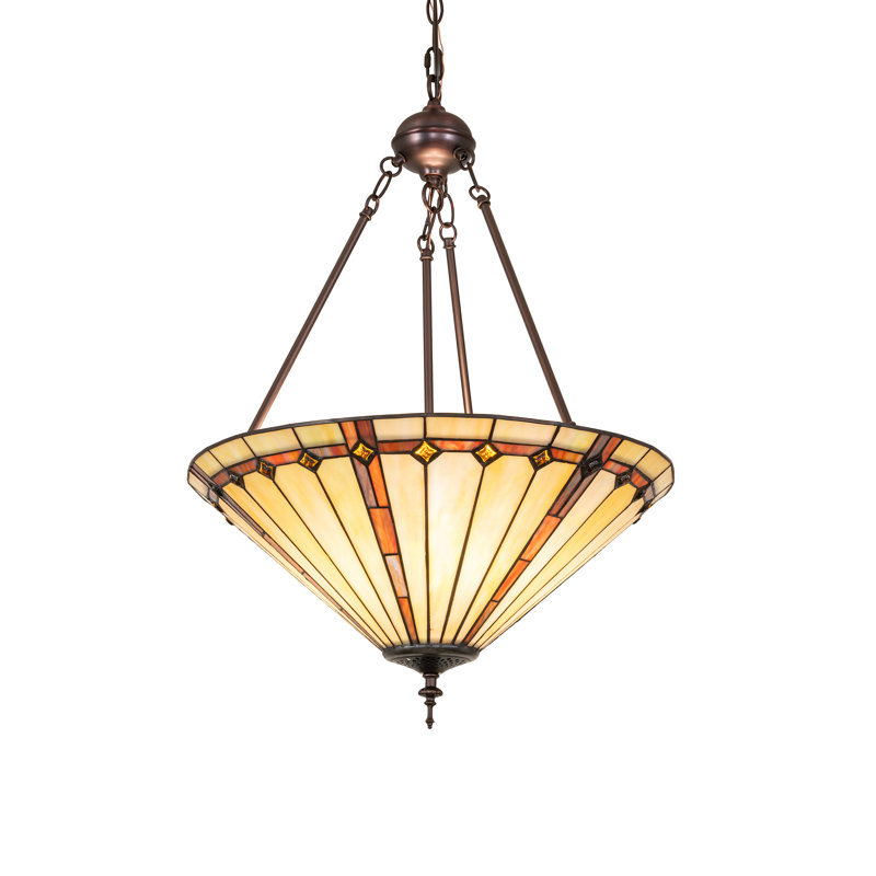 Meyda Tiffany & Stained Glass 3 - Light Mahogany Bronze Bowl Pendant