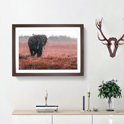 Marching Elephant in Abstract - Framed Print