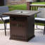 Table de foyer carrée avec couvercle en acier inoxydable