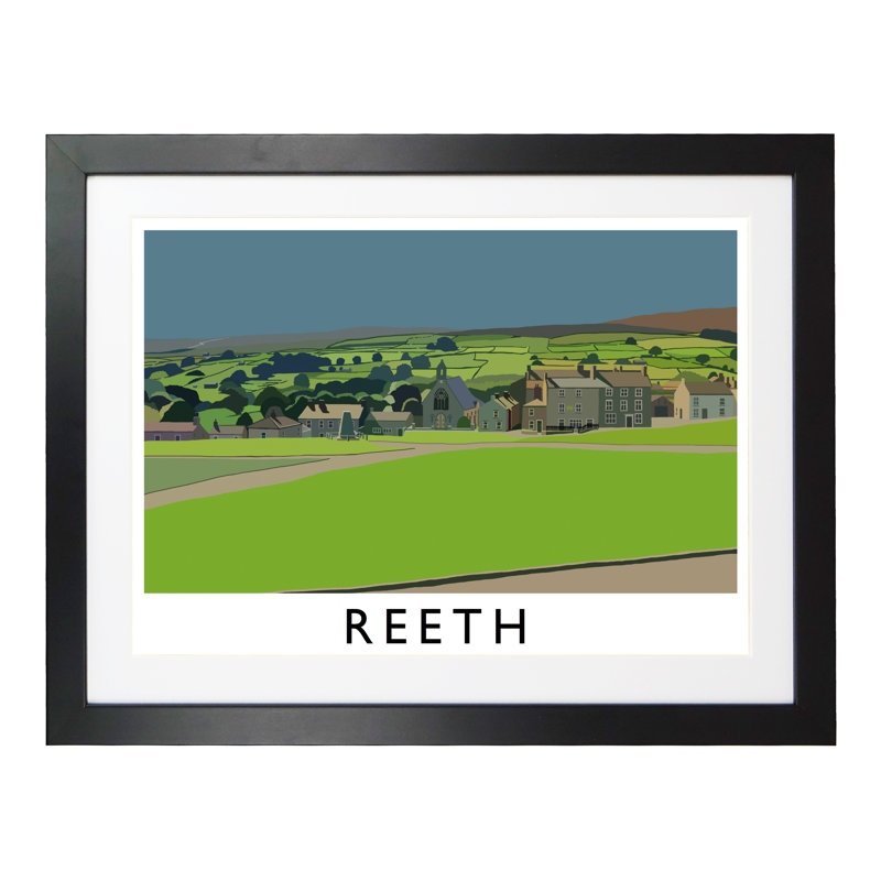 Reeth by Richard O'Neil - Print, 44 cm H x 54 cm W x 2.2 cm D, Black Wood Frame