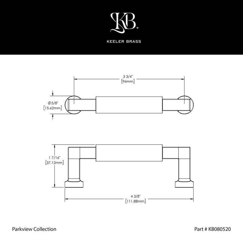 Poignée à poignée Parkview - poignées d'armoire de centre à centre de 3-3 / 4 po nickel satiné - Quincaillerie transitionnelle pour tiroirs et armoires