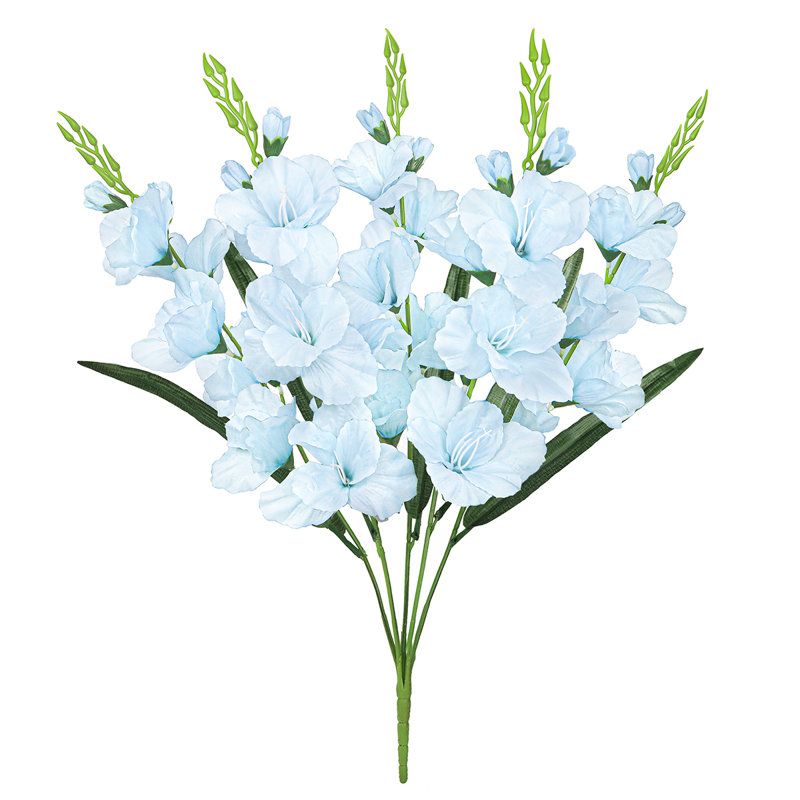 Artificial Gladiolus Flower Bush, Baby Blue
