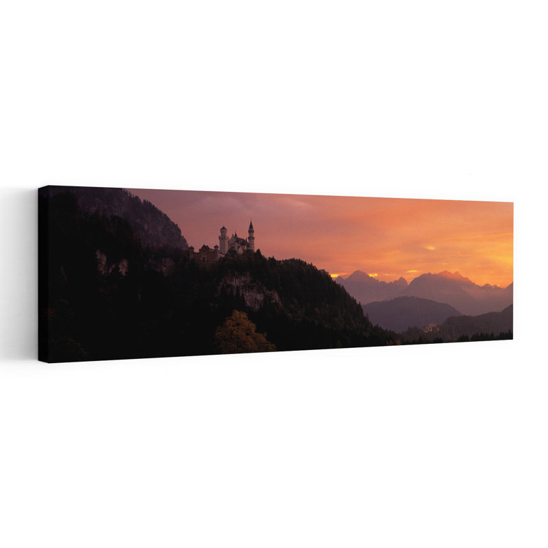 Château de Neuschwanstein, Bavière, Allemagne, architecture contemporaine abstraite, paysage, art mural, H 16 po x l 48 po