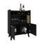 Armoire de bar 40 po avec six bouteilles, deux armoires à deux portes, quatre tablettes, foncée, haute solution d'espace
