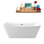 Baignoire de trempage autoportante en acrylique 70 "avec bonde et plateau en bambou Streamline
