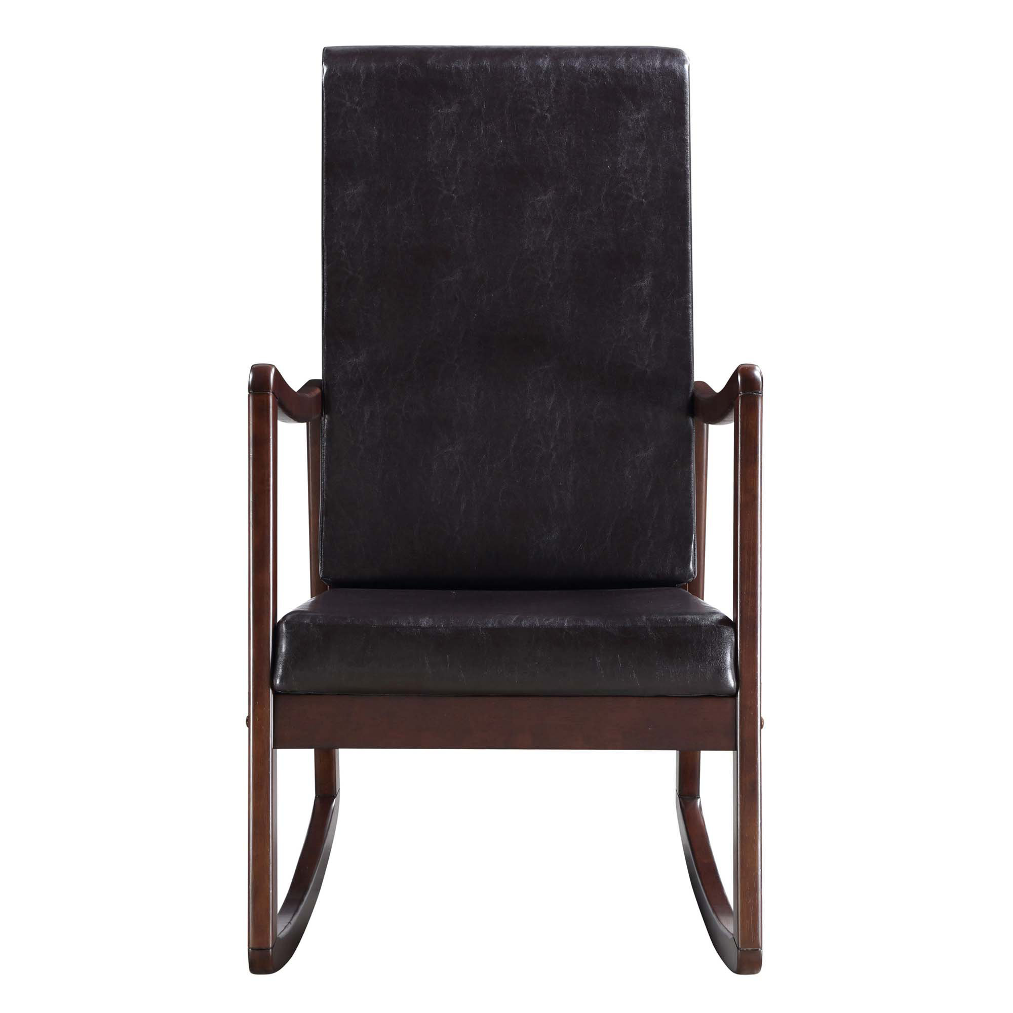 Coffee Rocking Chair George Oliver Practical And Espresso Rocking Chair With Armrest | Wayfair
