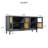 Retro 4-Door Sideboard With Artificial Rattan Doors & Transparent Glass-59673319