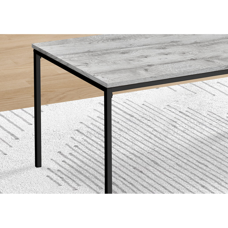 Table chic 3 avec stratifié gris et design moderne en métal noir
