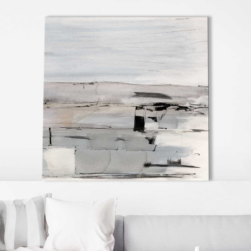 «Faraway Field» par Susan Jill - Peinture, L 18 po x H 18 po, Toile tendue