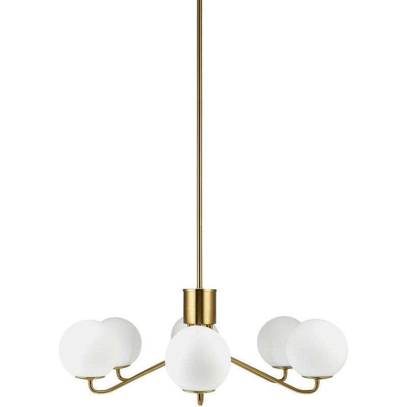 Akron 6-Light Metal and Glass Chandelier