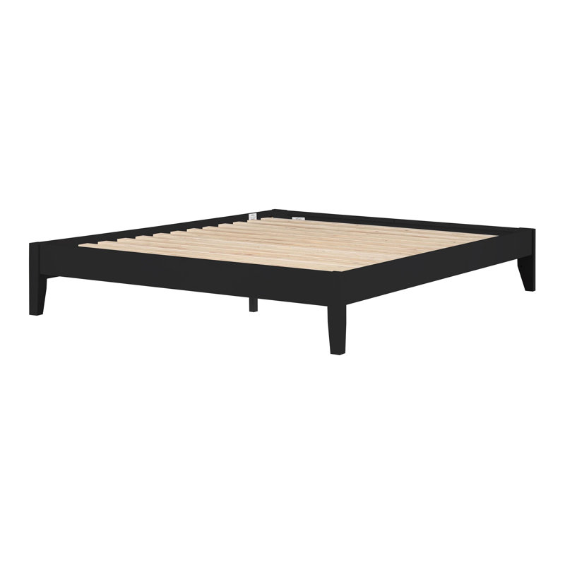 Moscaritolo Wood Platform Bed, California King, Black