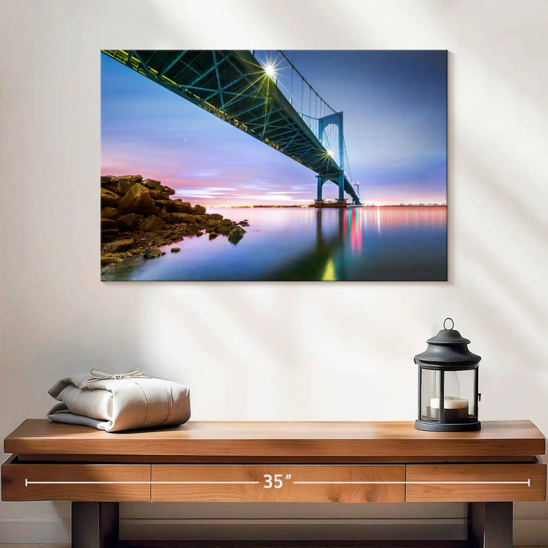 Lilie Whitestone Bridge At Dusk, 16" H x 24" W